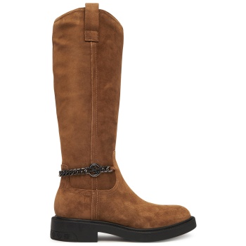 μπότες guess flfyn2 lea11 καφέ