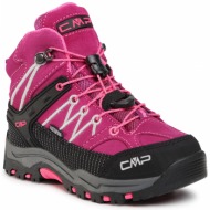  παπούτσια πεζοπορίας cmp - kids rigel mid trekking shoe wp 3q12944 berry/pink fluo 05hf