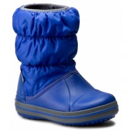  χιονιού crocs - winter puff boot kids 14613 cerulean blue/light grey