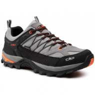  μποτάκια πεζοπορίας cmp - rigel low trekking shoes wp 3q54457 cemento/nero 75ue