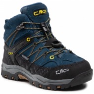  παπούτσια πεζοπορίας cmp - kids rigel mid trekking shoe wp 3q12944 blue ink/yellow 10mf