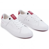  leather men`s sneakers big star jj174106 white-red