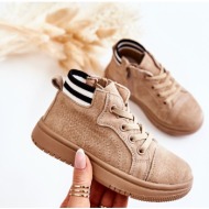  children`s high-top sneakers with a zipper beige boone