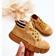  children`s high-top sneakers with a zipper camel boone