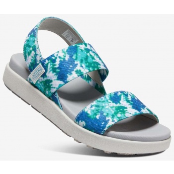 blue women`s patterned sandals keen
