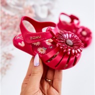  children`s sandals with velcro fragrant zaxy jj385030 dark pink