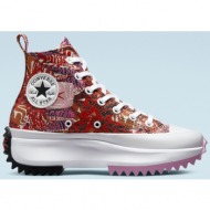  red women`s patterned ankle sneakers on converse tropica platform - women