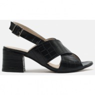  trendyol black crocodile women`s classic heeled shoes