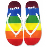  women`s flip-flops frogies rainbow