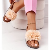  slippers on the cork sole beige flowerbomb