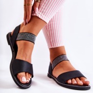  classic leather sandals with studs black shelly
