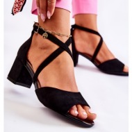  women`s sandals on high heel sergio leone sk825 black