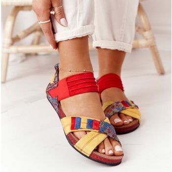 leather sandals with drawstring σε προσφορά