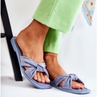  women`s fashionable suede slippers blue lorrie