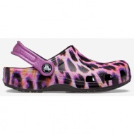  purple girl slippers with animal pattern crocs - girls