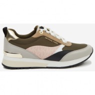  grey-khaki women`s leather sneakers michael kors - women