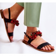  fashionable sandals with beads black hally