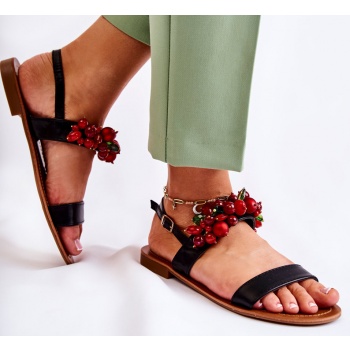 fashionable sandals with beads black σε προσφορά