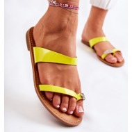  women`s lacquered flip-flops yellow jimena