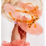  women`s rubber flip flops orange monise