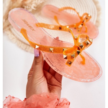 women`s rubber flip flops orange monise σε προσφορά