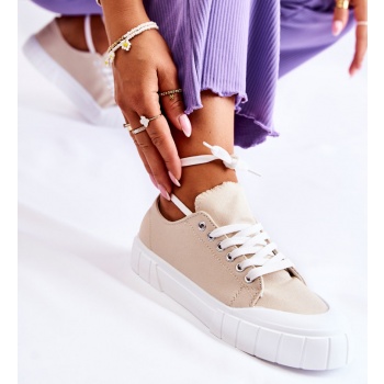 women`s sneakers on the platform beige σε προσφορά