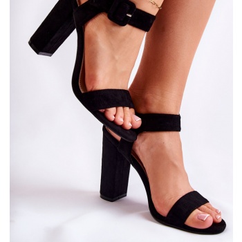classic suede sandals black nelia σε προσφορά