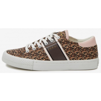brown women`s patterned sneakers guess σε προσφορά