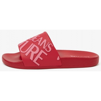 red women`s slippers versace jeans σε προσφορά