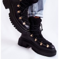  leather warm boots black arisa