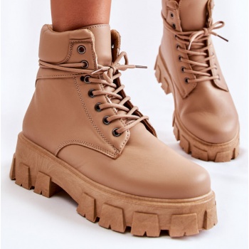 women`s boots warm trappers beige flavin σε προσφορά