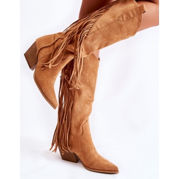 women`s suede cowboy boots with fringes