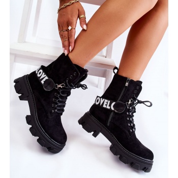 suede high boots with warming black σε προσφορά