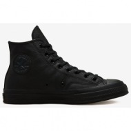  black leather ankle sneakers converse - women