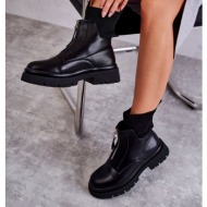  women`s socks boots with zipper black shelter