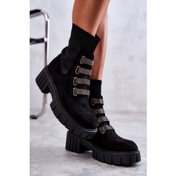 suede slip-on socks boots black hope σε προσφορά