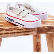  children`s cloth sneakers with velcro big star kk374085 white