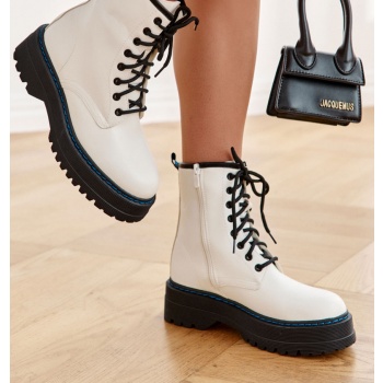 women`s tied boots glany white callie σε προσφορά