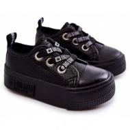  children`s leather sneakers big star kk374059 black
