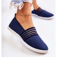  women`s cloth sneakers slip-on navy blue lilis