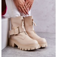  women`s warm boots with zipper beige torey