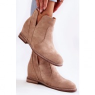  suede boots with cut-outs on a flat heel belgie henriette