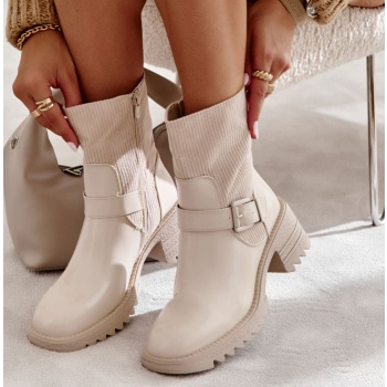 women`s warm boots on a chunky heel σε προσφορά