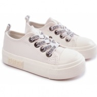  children`s leather sneakers big star kk374060 white