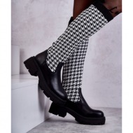  women`s sock boots black-white avira