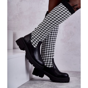 women`s sock boots black-white avira σε προσφορά