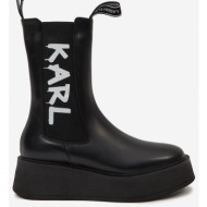  black women`s leather boots on the platform karl lagerfeld zephyr - women