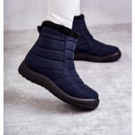  women`s warm snow boots navy blue mezyss