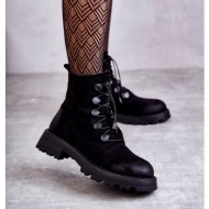  women`s suede warm boots with ribbed black helia