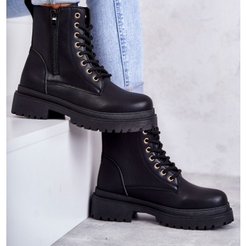 women`s warm leather boots light black σε προσφορά